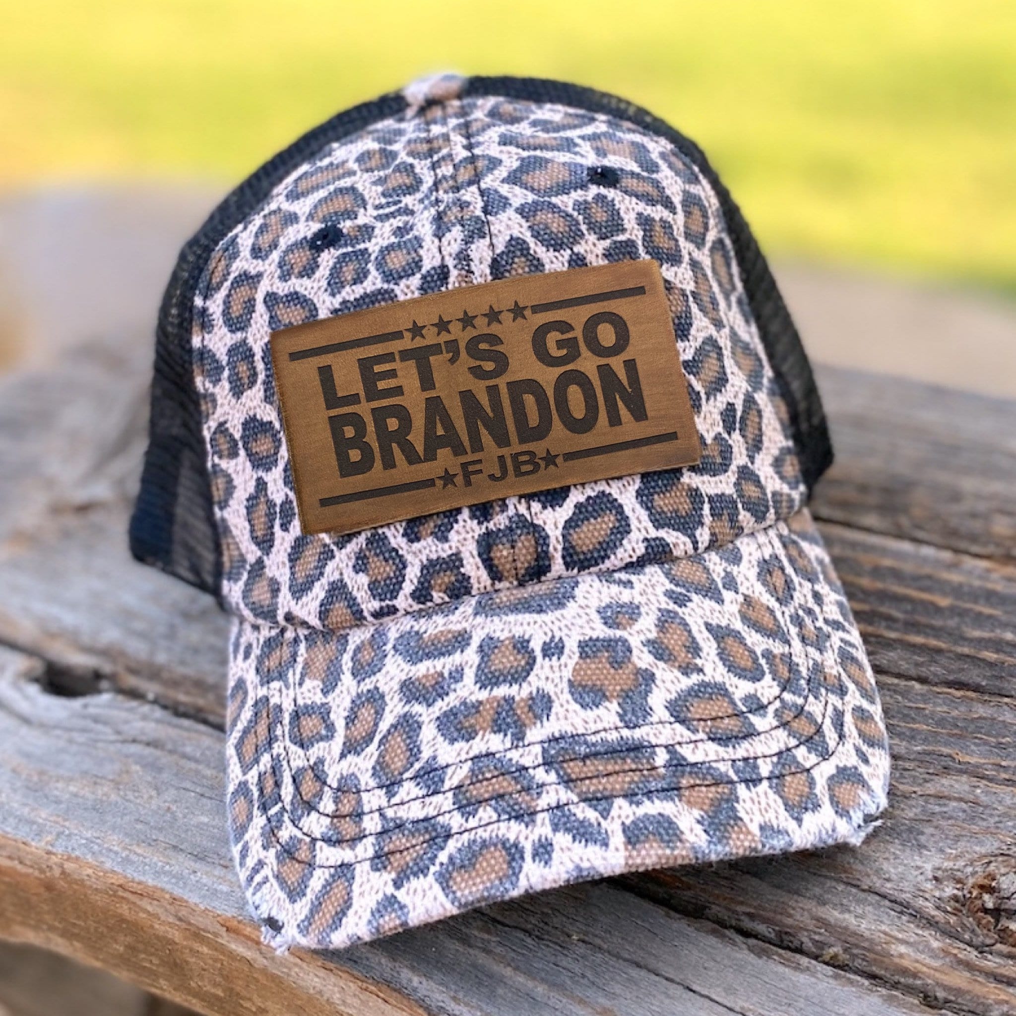 Lets Go Brandon Leather Patch Hat 
