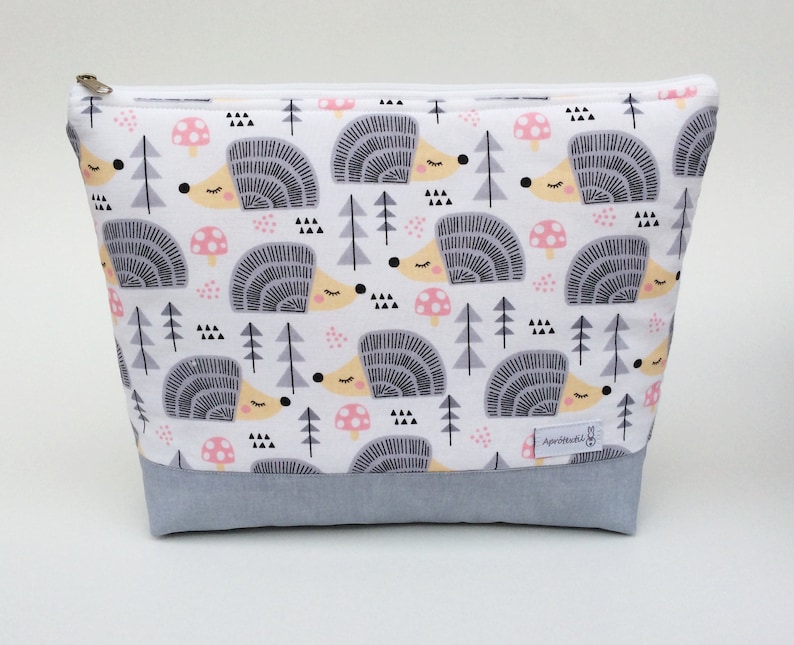 Nappy bag wallet Diaper clutch Hedgehog-Silver
