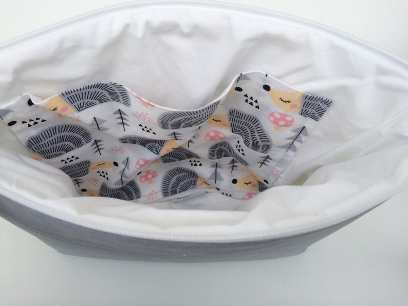 Nappy bag wallet Diaper clutch Hedgehog-Silver
