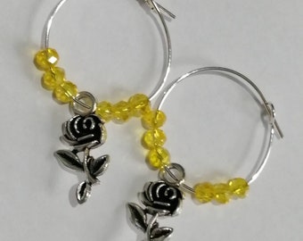 Beauty and the Beast Musical Inspired Hoop Earrings