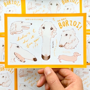 Stickervel lange neus hond (Borzoi) - Sticker Didn't I Do it for you hond