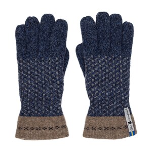 Merino Wool Gloves by Ojbro Vantfabrik Skaftö Pattern Marin (Navy)