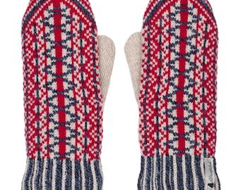 Organic Merino Wool Mittens by Ojbrovantfabrik Lycksele pattern Made in Sweden