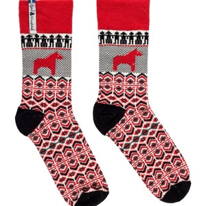 Everyday Swedish Socks - Dalarna Pattern - Merino Wool - Ojbro Vantfabrick