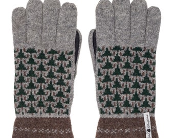 Touchscreen Skogen Pattern Merino Wool Cellphone Gloves by Ojbro Vantfabrik - Made in Sweden