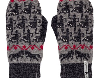 Organic Merino Wool Mittens by Ojbrovantfabrik Ringdans pattern Made in Sweden