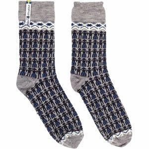 Everyday Swedish Socks - Kören Pattern - Merino Wool - Ojbro Vantfabrick
