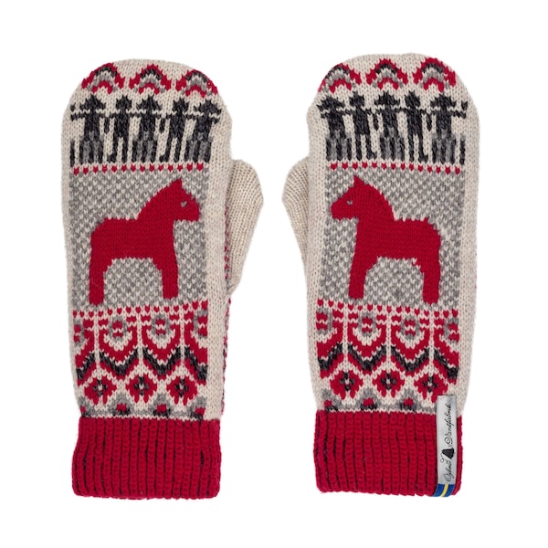 Organic Merino Wool Mittens by Ojbrovantfabrik Dalarna pattern Made in Sweden