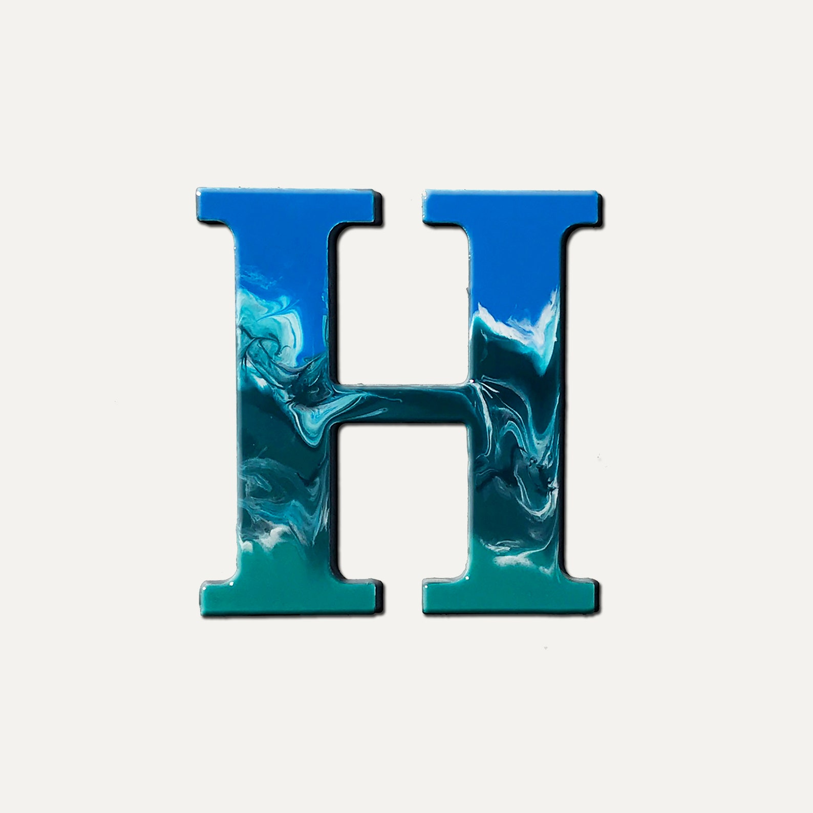 Letter h Making Waves Alphabet Ocean Art Wall | Etsy