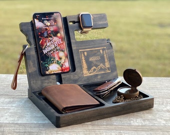 Christmas Gift, Personalized Gift, Docking Station for men, Fathers day gift, Gift For Him, gift for dad, Police Gift, Gift for Boyfriend