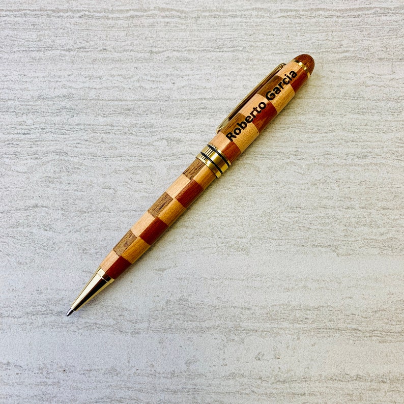PERSONALIZED Exotic NATURAL Wood Pen, Engraved Wooden Pens, Rosewood Pens, Multi Color Pens, Laser Engraving Beautiful NEVER get Erased image 6