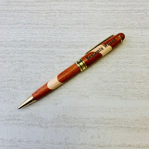 PERSONALIZED Exotic NATURAL Wood Pen, Engraved Wooden Pens, Rosewood Pens, Multi Color Pens, Laser Engraving Beautiful NEVER get Erased image 5