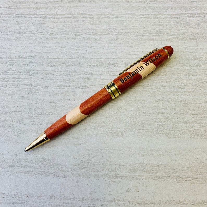 PERSONALIZED Exotic NATURAL Wood Pen, Engraved Wooden Pens, Rosewood Pens, Multi Color Pens, Laser Engraving Beautiful NEVER get Erased image 5