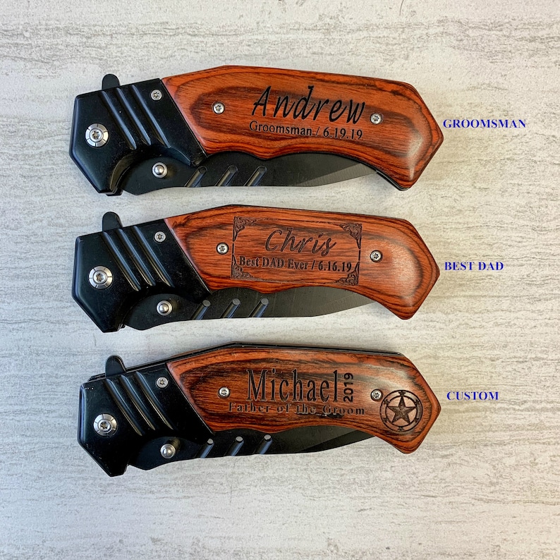 Engraved Knife Groomsmen Knife Monogrammed Knife Custom Etsy