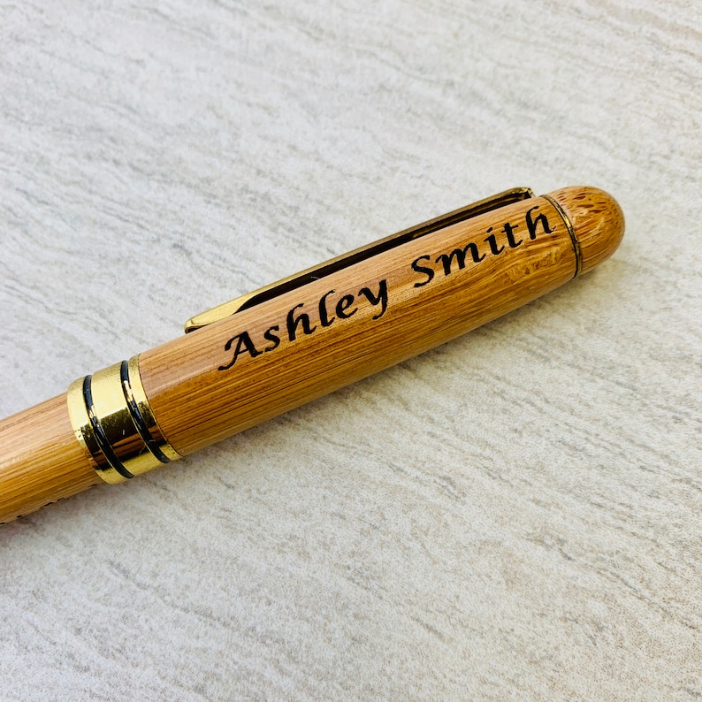 PERSONALIZED Exotic NATURAL Wood Pen, Engraved Wooden Pens, Rosewood Pens, Multi Color Pens, Laser Engraving Beautiful NEVER get Erased image 3