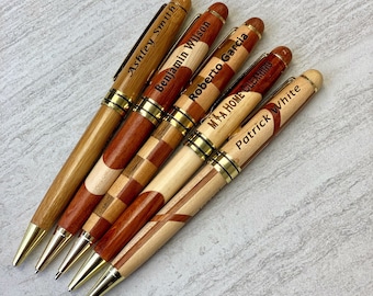 PERSONALIZED Exotic NATURAL Wood Pen, Engraved Wooden Pens, Rosewood Pens, Multi Color Pens, Laser Engraving Beautiful NEVER get Erased