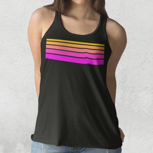 Retro Stripe Tank, Graphic Tank for Women, Womens Tanks, 70s Vintage Inspired Tank Top, Retro Tanks, Yoga Tank, Workout Tank, Plus Size
