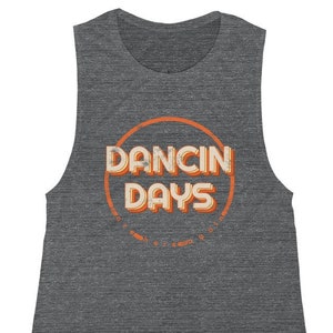 Retro Graphic Tank for Women, Dancing Days Muscle Tank, 70s Boho Tank Top, 70s Rock Band Tank, Distressed Vintage Inspired, Workout Tank
