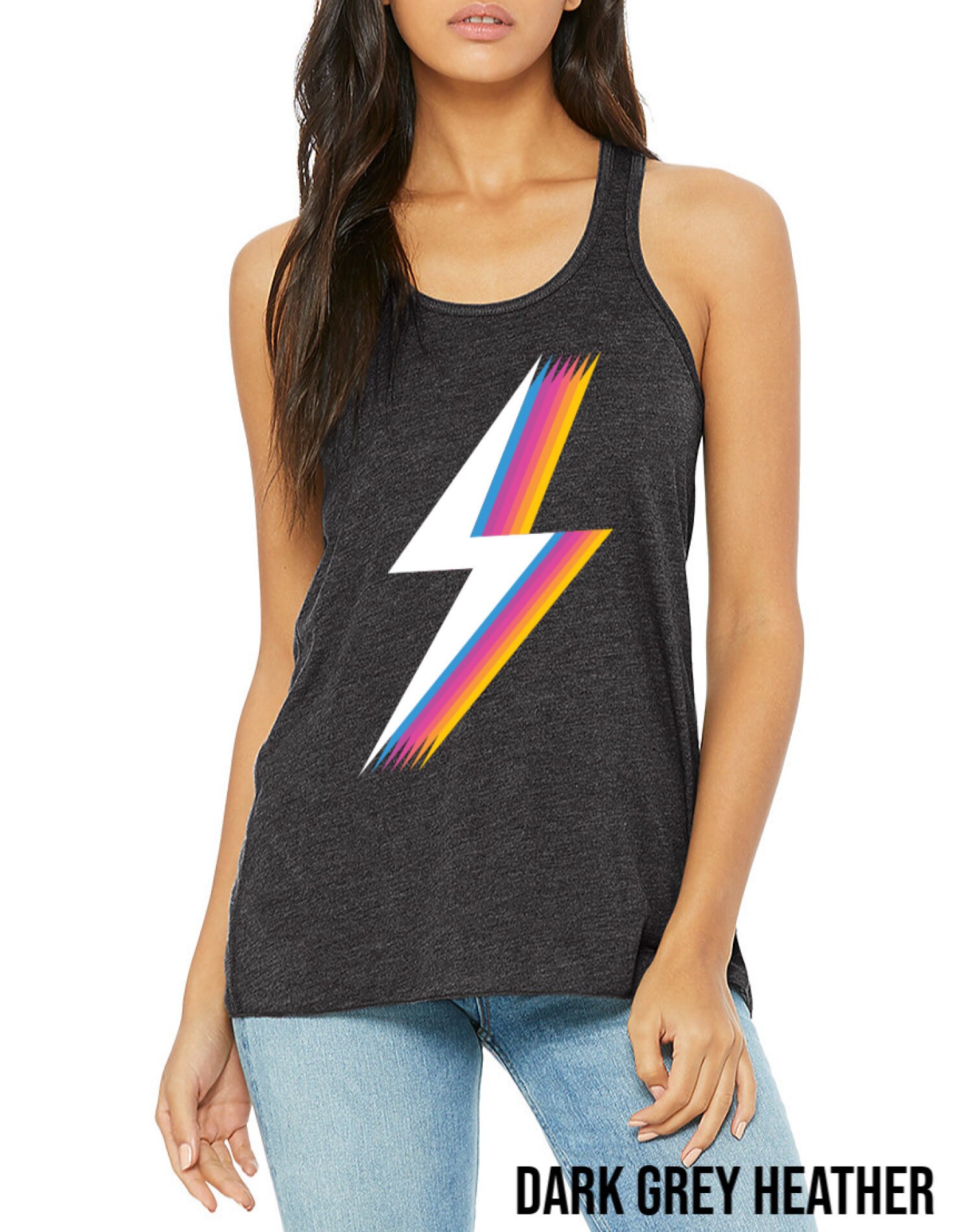 Lightning Bolt Racerback Tank Womens Graphic Tank 70s Retro - Etsy