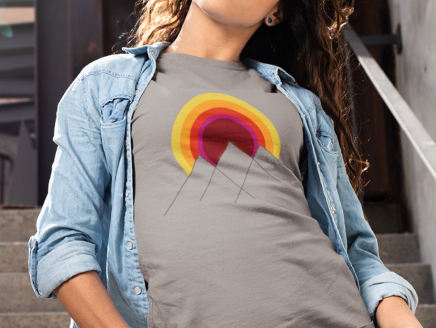 Mountain Sunset Tshirt Unisex Nature 