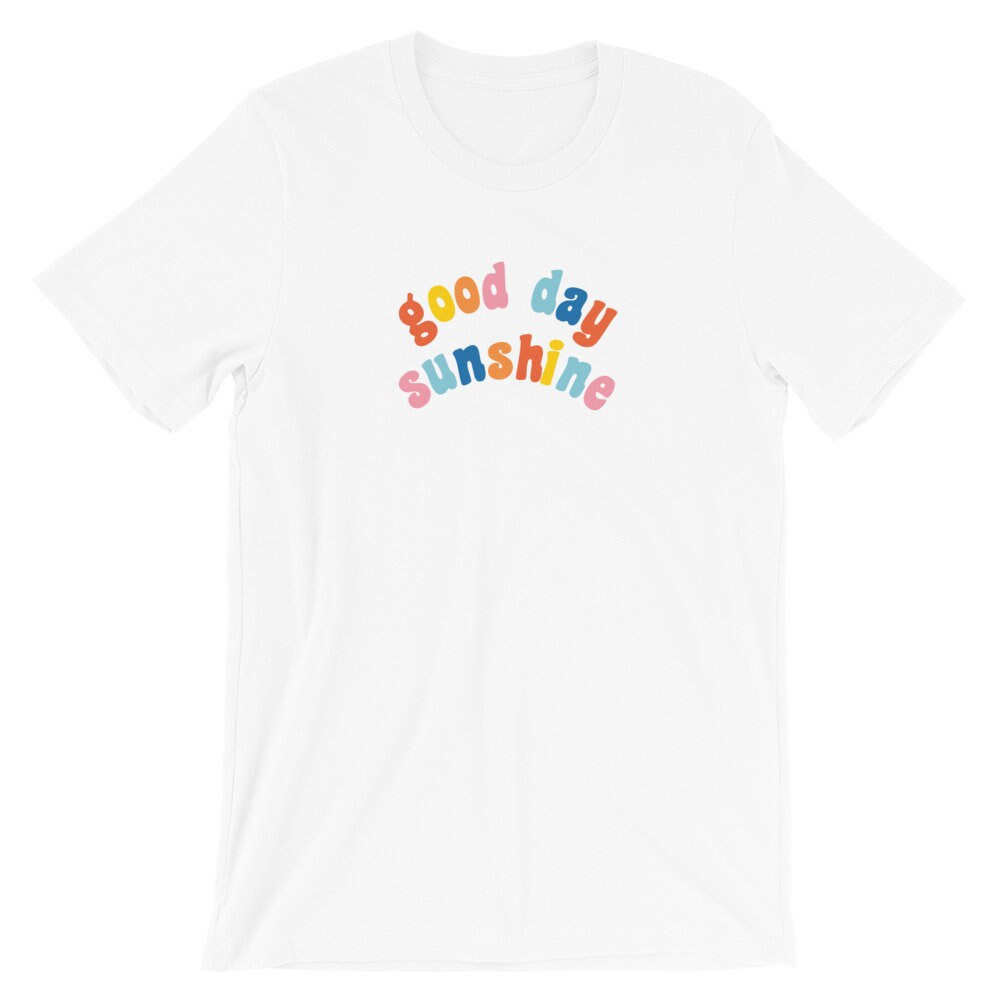★SEVENTEEN着用★人気★A GOOD DAY★RAINBOW LOGO T-SHIRT.S★ Good Day Sunshine Shirt, Graphic Tee, Retro Shirt, 70s Music