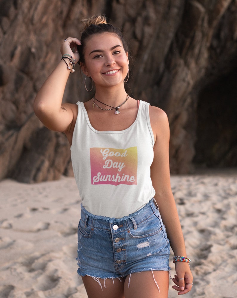 Vintage Graphic Tank Tops
 Good Day Sunshine Tank Top Retro Tank Womens Graphic Tanks