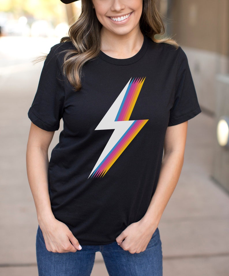 Lightning Bolt T Shirt Unisex Graphic Tee Retro Shirt Etsy
