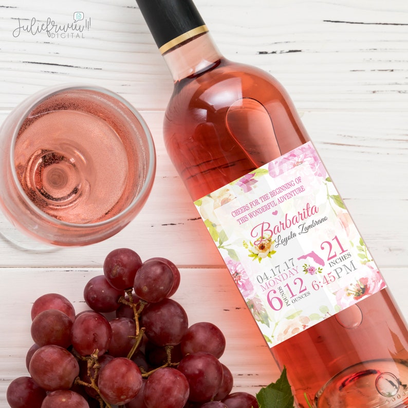 Cheers for the New Baby Girl or Boy Celebration Custom Gift New Parents gift New Mom Wine Bottle Label Congratulations Gift