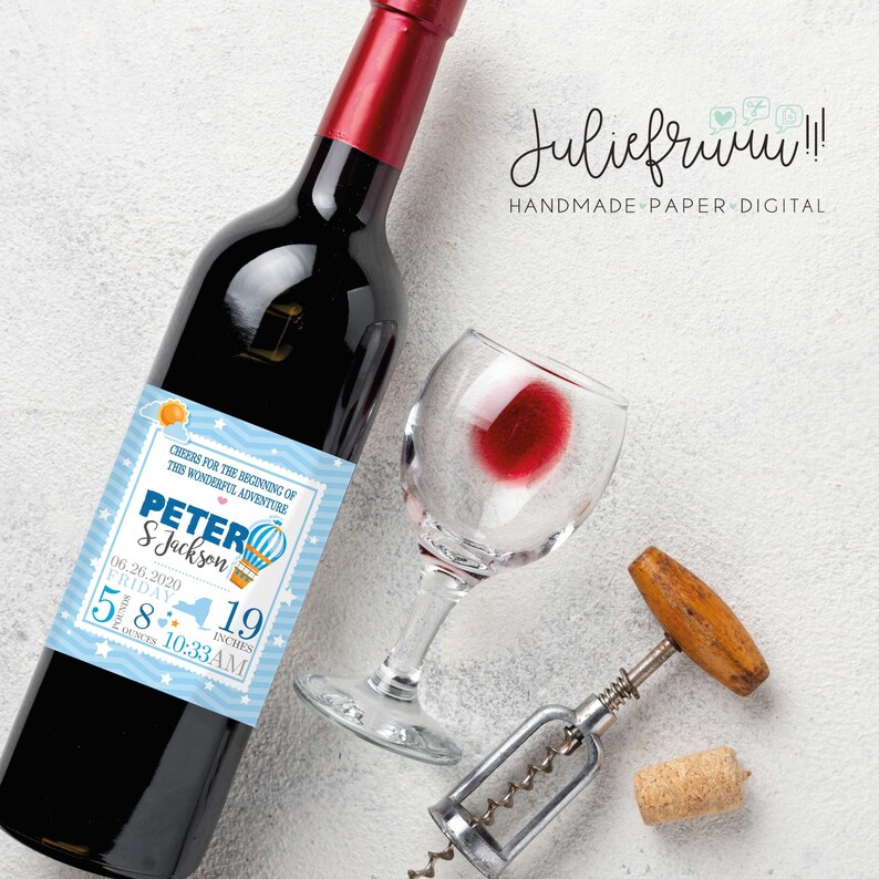 Cheers for the New Baby Girl or Boy Celebration Custom Gift New Parents gift New Mom Wine Bottle Label Congratulations Gift