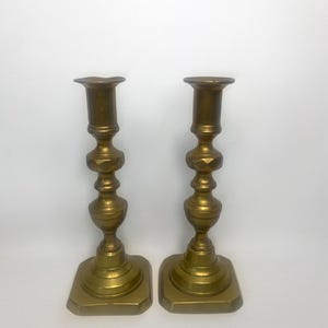 Candelabros de latón antiguos - Candelabros de latón vintage - Principios del siglo XX - 8&quot; GC
