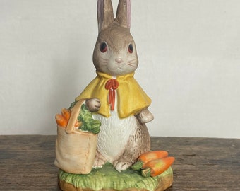 Vintage Ceramic Rabbit Ornament - Beatrix Potter - Mopsy Rabbit - Curiosity shelf ornament - Easter bunny - Easter/Spring/Nursery decor 4.5”