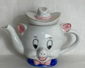 Pig Teapot - Vintage Teapot - Cute - Kitsch - Novelty teapot - Tea Pot - 7” VGC