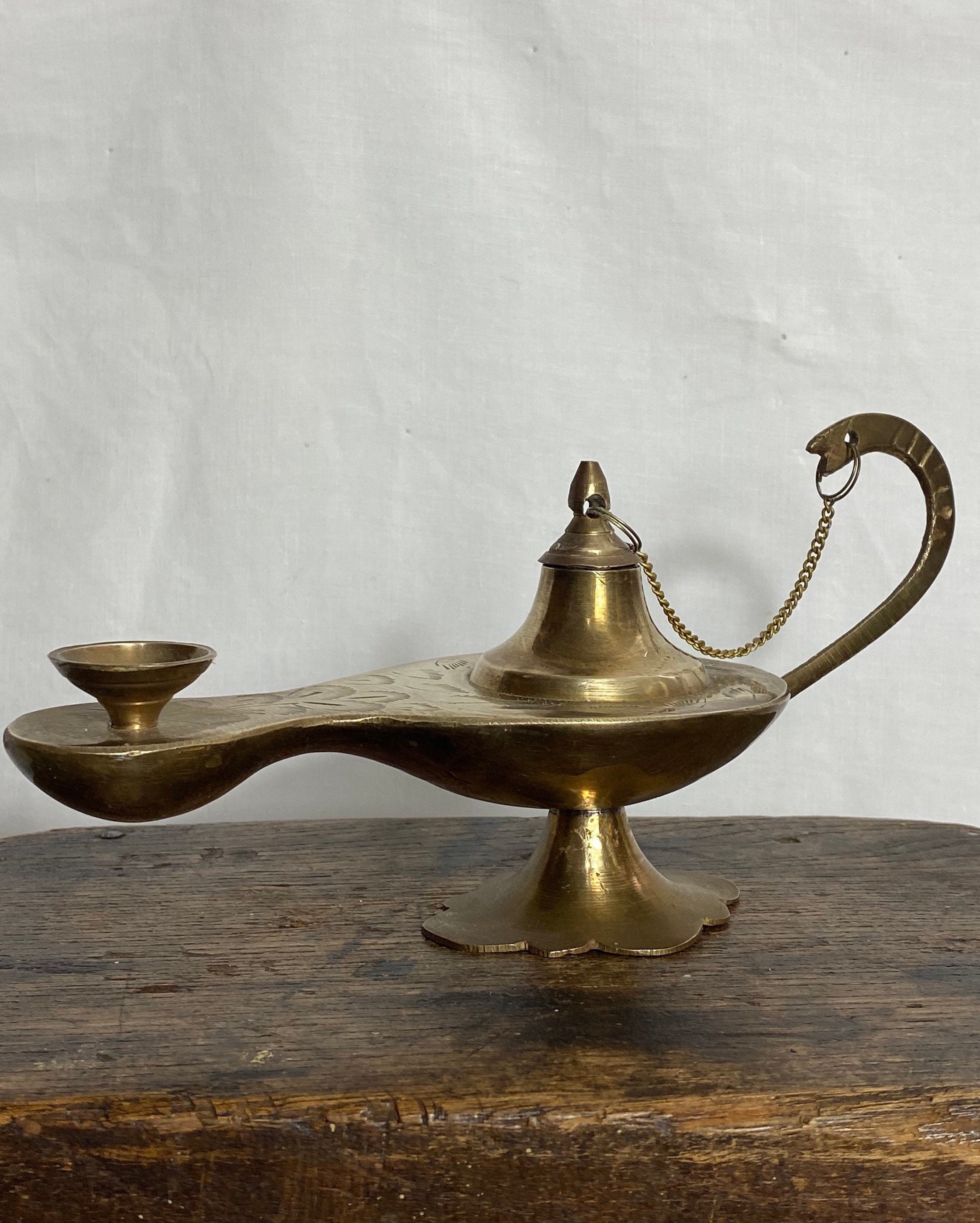 Vintage Brass Genie Lamp Brass Aladdin Lamp Magic Lamp Mid Century