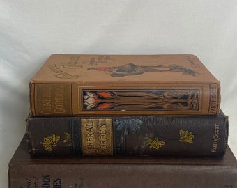 Antique Book Bundle - Vintage Books  - Old Books - Decorative Books - Vintage Prop - Display Books - Brown books - GC