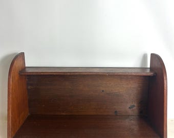 Vintage Book Stand with Display Shelf / Arts and Crafts Book Trough - Cottagecore