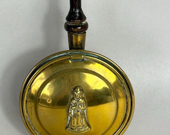 ヴィンテージのミニ真鍮製ベッドウォーマーパン - 伝統的な暖炉/キッチンアクセサリー