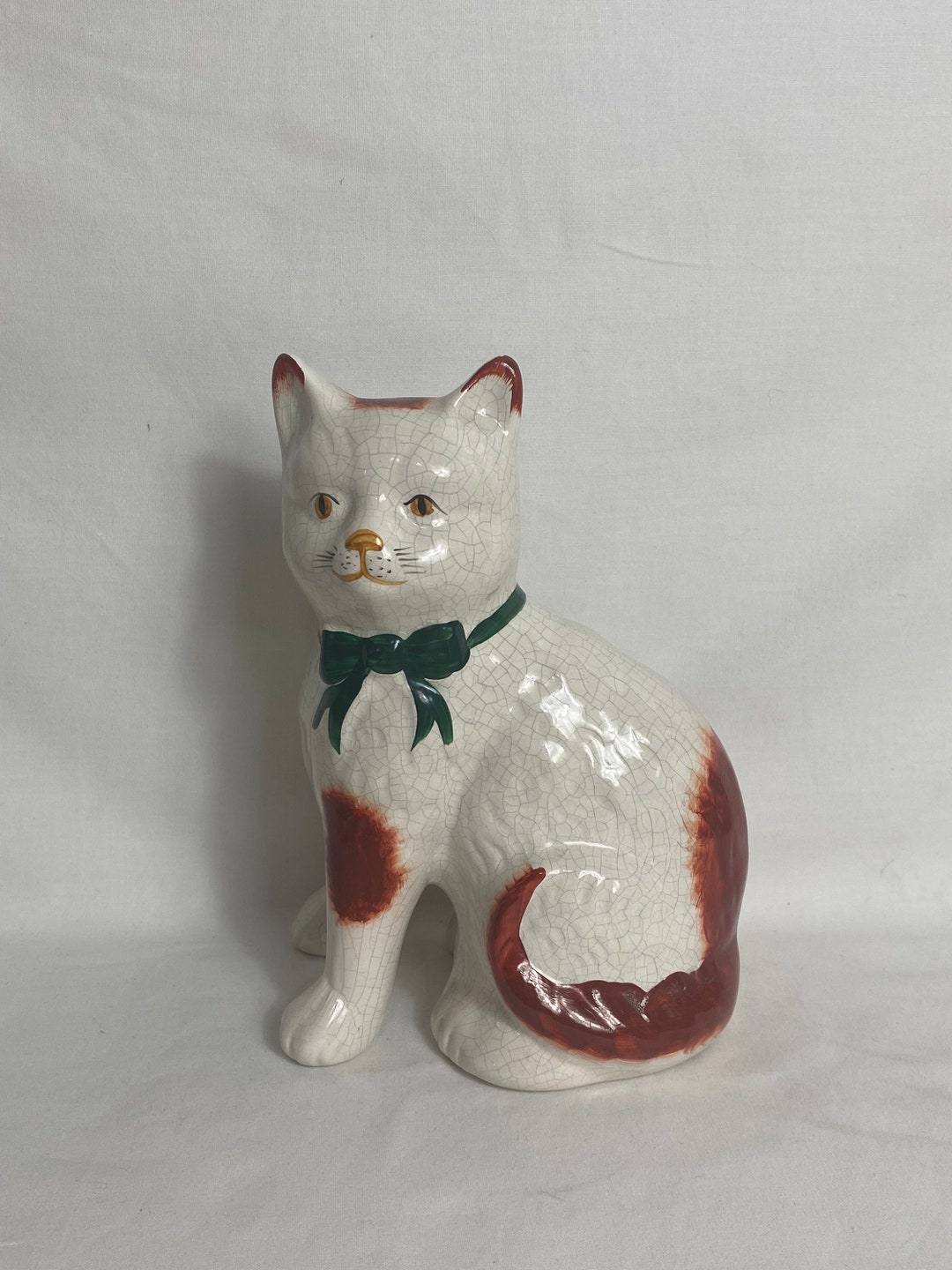 Vintage Cat Ornament Cat Statue Cat Bookend Mantle Cat Etsy