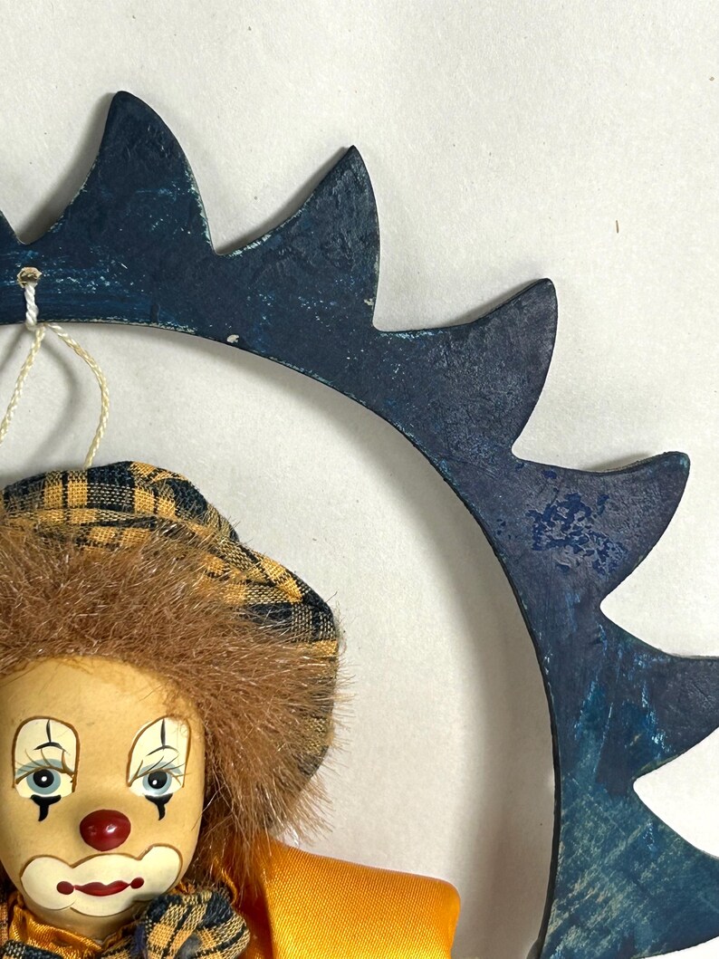 Vintage Clown Sitting on a Swing / Mobile / Hobo Shelf Sitter image 7