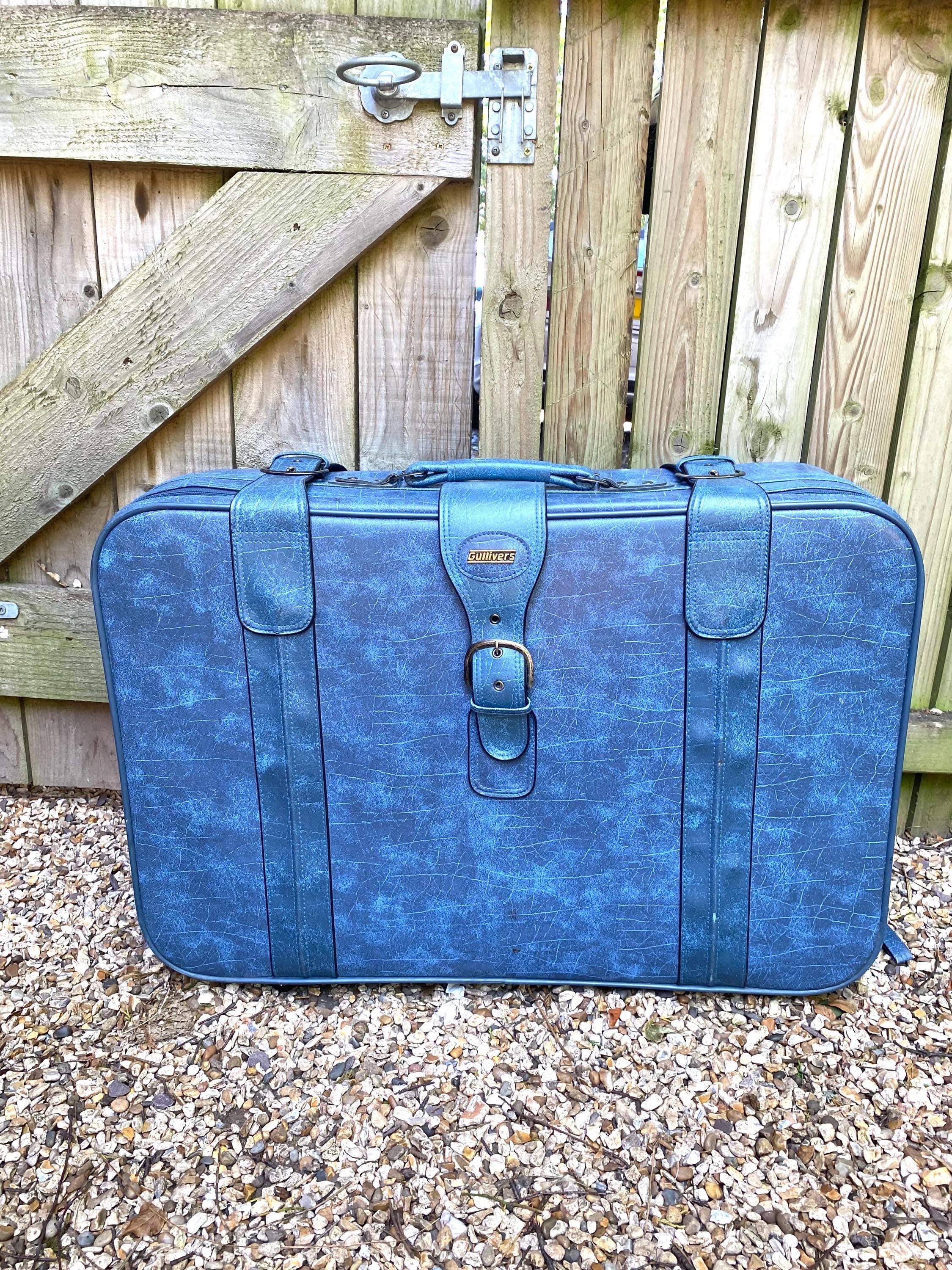 Vintage Suitcase - Blue Gullivers Suitcase: 1990s Large Vinyl