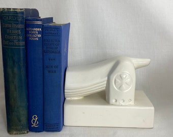 Vintage Bookend - Dog Bookend - Book End - Book Ends - Bookends - Dog Ornament - Vintage Library Prop - Mid Century - 6” GC