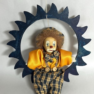 Vintage Clown Sitting on a Swing / Mobile / Hobo Shelf Sitter image 14