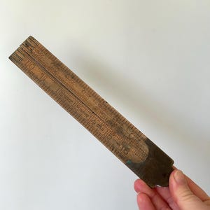 Vintage J. Rabone & Sons folding boxwood and brass ruler 36”