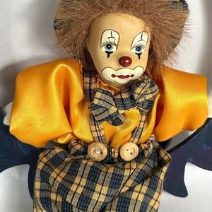 Vintage Clown Sitting on a Swing / Mobile / Hobo Shelf Sitter image 6