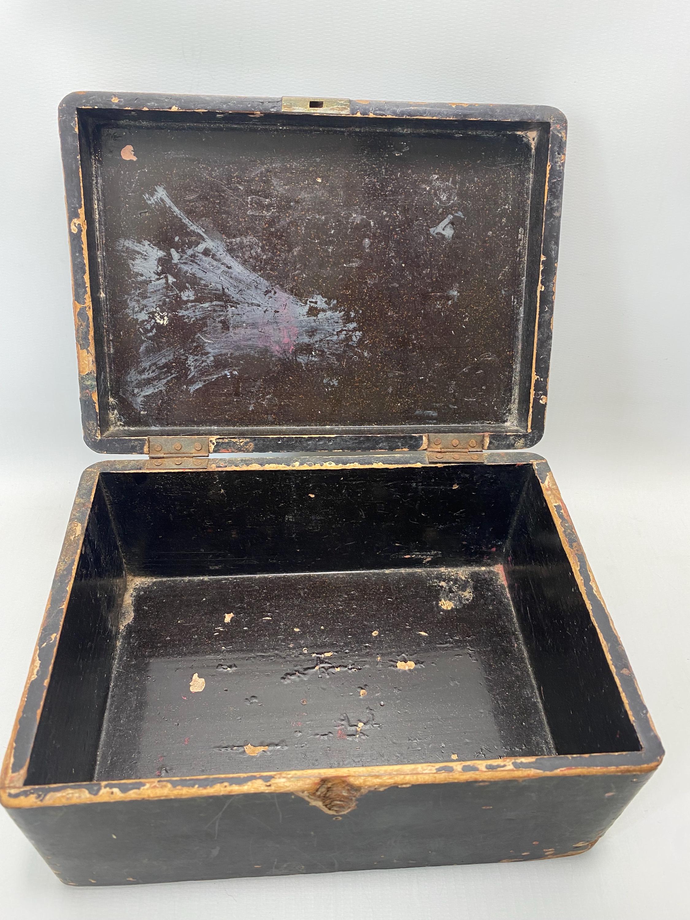 アンティーク中国漆塗り木箱：花柄 - 19世紀 - Etsy 日本