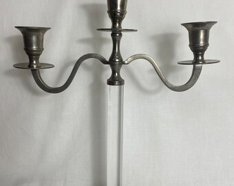 Vintage Candelabra - Silver Metal Candelabra - Stunning Table Centrepiece - 3 candle sconces - Elegant shape 13” GC