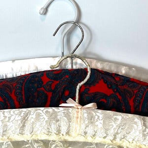 Vintage Quilted Clothes Hangers: Floral Satin Padded Hangers, Set of 3