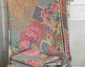 Ensemble housse de couette vintage - St Michael - Chintzy Patchwork floral - Fabriqué en Angleterre - Unique - Housse de couette - Taie d'oreiller - Drap cantonnière VGC