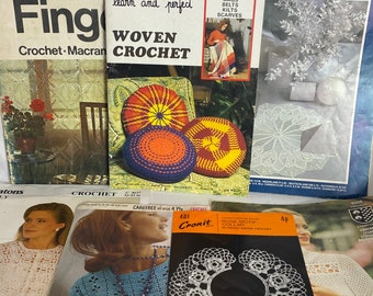 Vintage Crochet Pattern - Crochet Guide - Crochet Booklet - 7 Guides 1960s 1970s GC