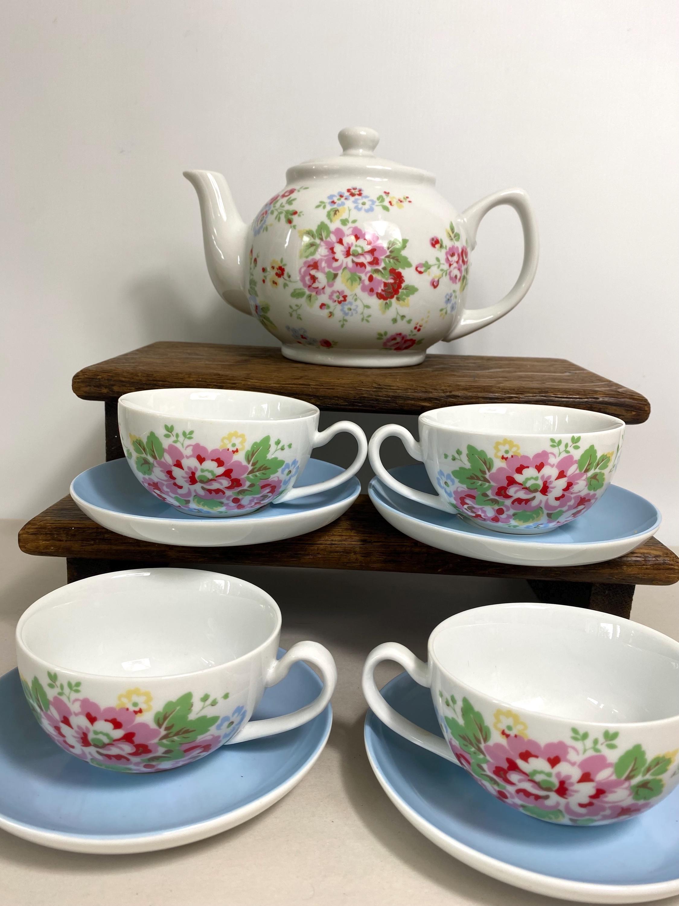Vintage Style Cath Kidston Tea Set / Spray Flowers / Teapot, 4