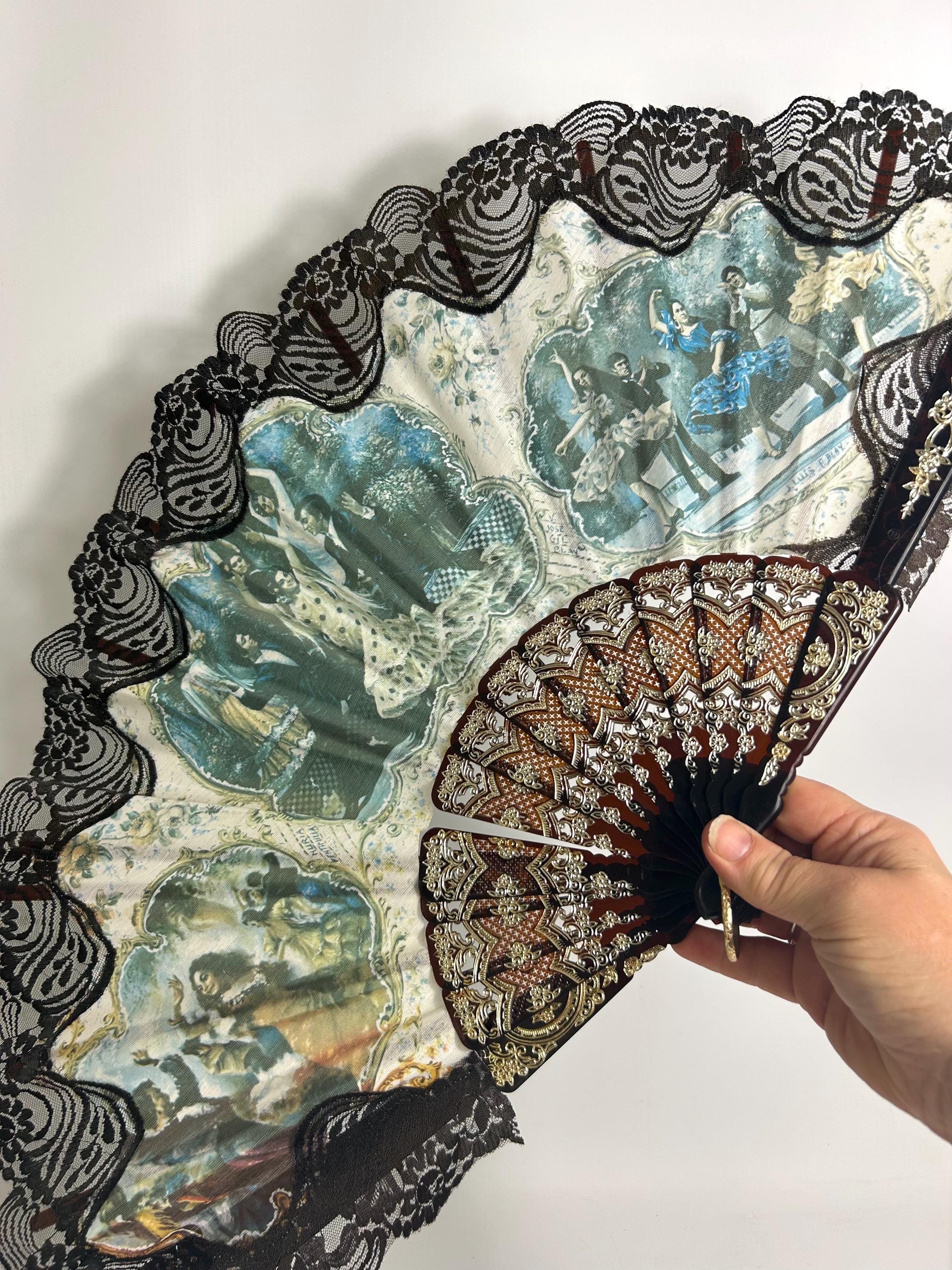 Vintage Spanish Hand Fan - Delicate Lace - Wall Decor 
